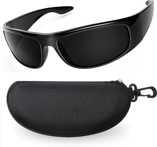 MAXJULI W8005 Sonnenbrille, Wrap, Vollrand, Schwarz, Herren, Kunststoff - Bild 1