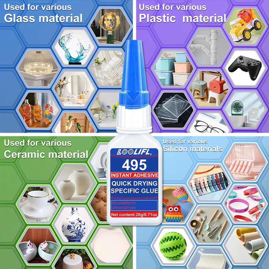 7 Stück LOOLIFL Superkleber Set, professioneller transparenter Cyanacrylat-Kleber für Kunststoff, schnell trocknend und geruchlos - Bild 3