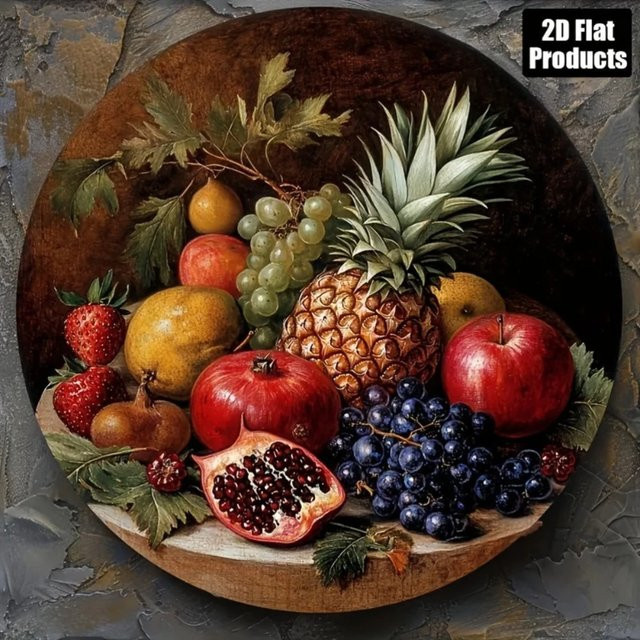 Rundes Dekor mit Fruchtmotiv von HELLOYOUNG in Multicolour, Durchmesser: 20 cm - Bild 1