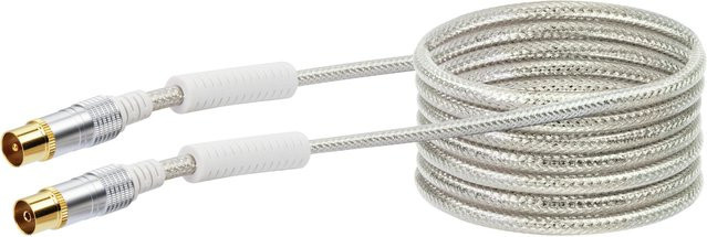 Schwaiger Antennen Anschlusskabel IEC mit Ferritkern, Transparent, 3 m - Bild 1