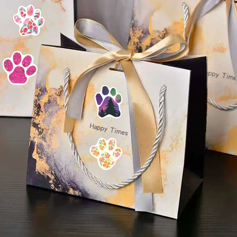 TYFYO Dekorative Aufkleber mit Hunde-Fußabdrücken, Cartoon-Motiven und Herzen in Multicolour für Kinder und Partys, 100 Stück - Bild 2