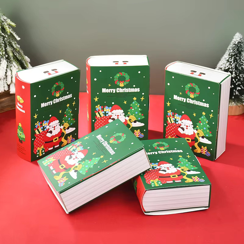 5er Set ZQNYCY Weihnachts Geschenkboxen in Buchform mit Santa Claus Motiv, bunte Papier-Konfektboxen für Schokolade und Süßigkeiten zur Weihnachtsdekoration - Bild 2