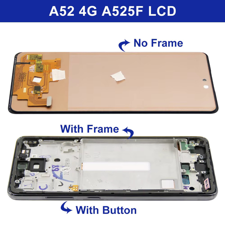 Samsung A52 4G LCD Display Touchscreen mit Rahmen in Schwarz für SM-A525F und SM-A525F/DS Ersatzdisplay - Bild 2