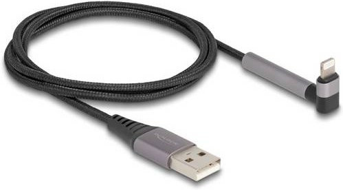 Delock USB 2.0 Ladekabel USB-A auf Lightning zum Laden und Synchronisieren, Schwarz/Grau, 1,5 m - Bild 1