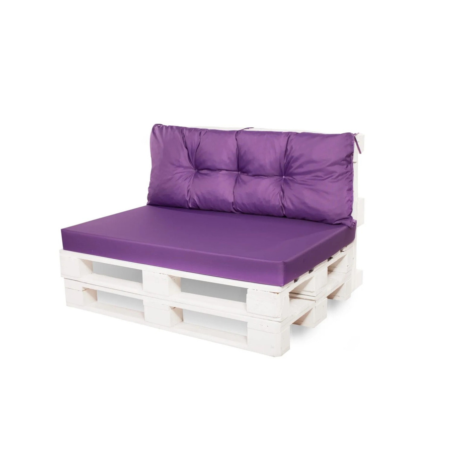 Setgarden Mix Set Palettenkissen in Violett mit Sitzkissen und Rückenkissen, 1-teilig, B/T/H: 120 x 50 x 10 cm und 120 x 40 cm - Bild 2
