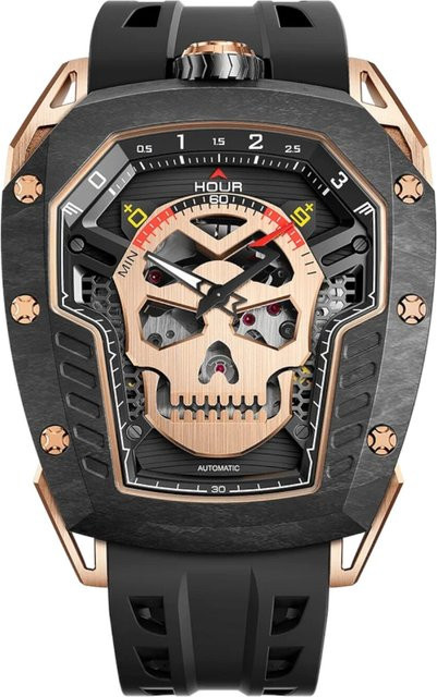 Tsar Bomba Herrenuhr Automatik, Edelstahl, Roségold, 42 mm, Schwarz - Bild 1