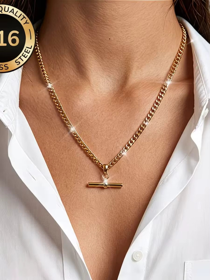 LUXUKISSKIDS Halskette, 18K vergoldet, Edelstahl, Gold, Unisex - Bild 1