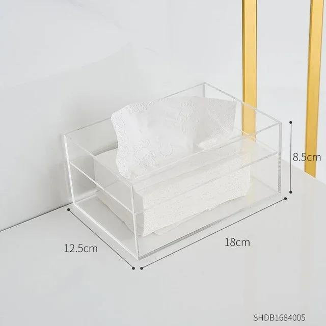 Transparente Acryl Taschentuchbox und Servietten Spender als Organizer für Küche und Wohnzimmer, B/T/H: 18,0 x 8,5 x 8,5 cm - Bild 1