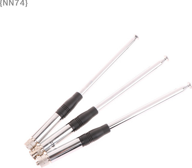 JETTING Teleskopantenne für 27MHz CB Walkie-Talkies mit SMA-Stecker, SMA-Buchse und BNC-Anschluss in Silber - Bild 1