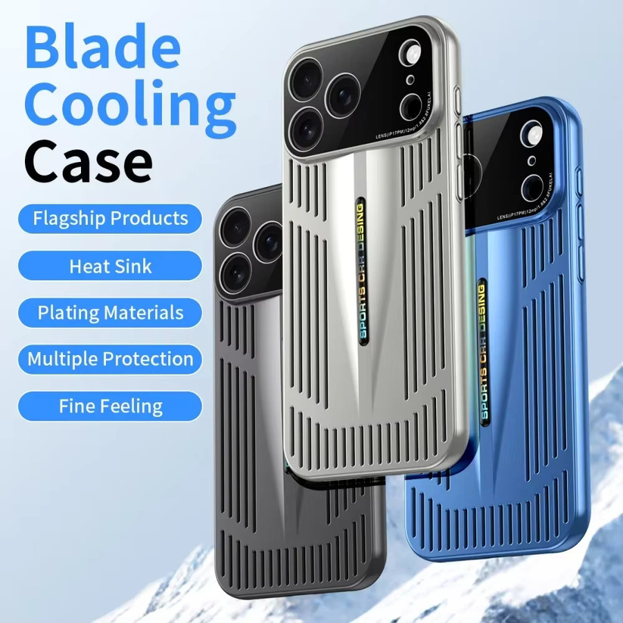 Cool Blade Kühlschutz-Handyhülle für iPhone 17 Air 16 15 14 Plus 13 12 Pro Max, stoßfeste Wärmeableitungsabdeckung in Rot - Bild 7
