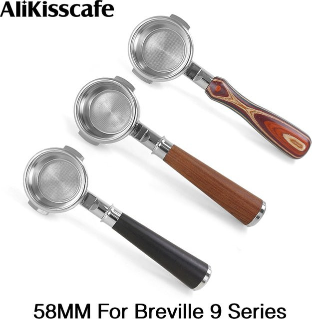 ALIKISSCAFE Boden Siebträger 58 mm aus Edelstahl für Breville BES920 980 990 Espresso Maschinen, Farbe: Silber - Bild 1