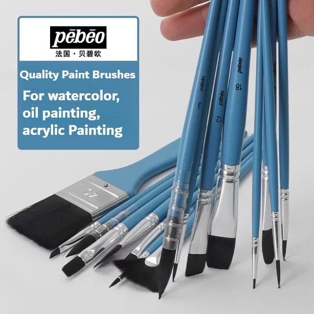 Pébéo Pinsel-Set mit Holzgriffen für Öl-, Acryl- und Aquarellmalerei - Bild 1