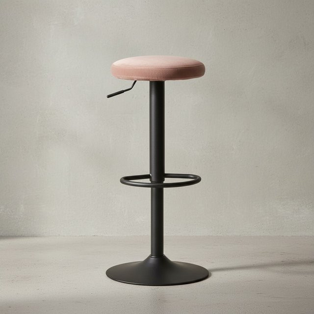 KADIMA DESIGN Barhocker CAMPANIA aus Eisen mit Samtbezug, 360 Grad drehbar, Sitzhöhe: 58-79 cm - Bild 1