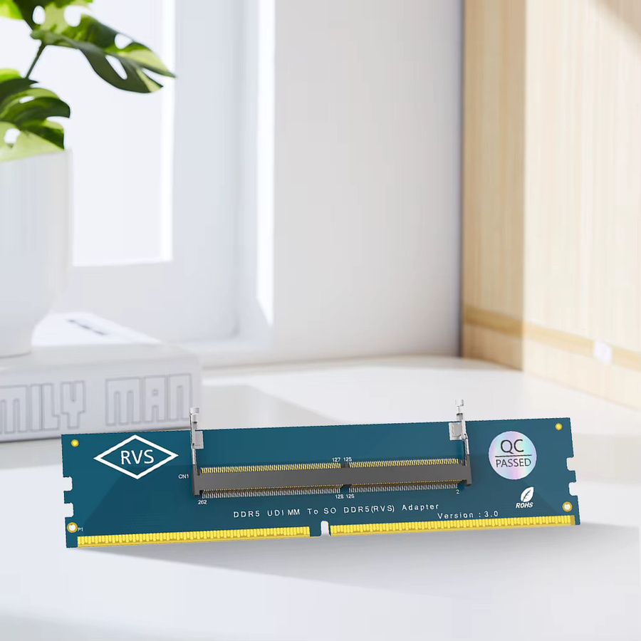 APWIKOGER DDR5 SO-DIMM zu U-DIMM Adapterkarte für Laptop RAM zu Desktop-Speicherkonverter mit Überstromschutz, JEDEC Standard 4800 MHz+, Farben: Grün und Blau - Bild 4