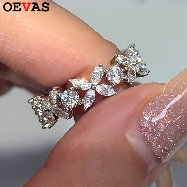 OEVAS Ring, 925 Silber, Moissanit, Damen - Bild 1