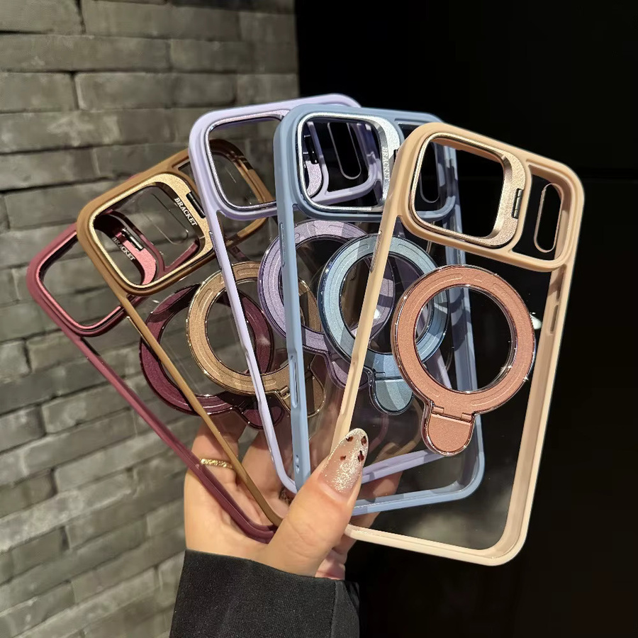 Hochtransparente Dual-Stand Smart-Cover Schutzhülle für iPhone 11 bis iPhone 17 Pro Max Plus, vergilbungssicher und stoßfest, Farbe: Transparent - Bild 1