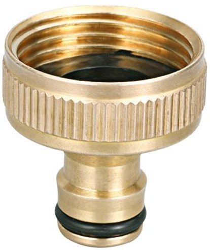 ihome445 Gartenadapter Hahnanschluss 1 Zoll BSPF aus Messing und Gummi in Beige, Maße: 36 x 31 mm - Bild 1