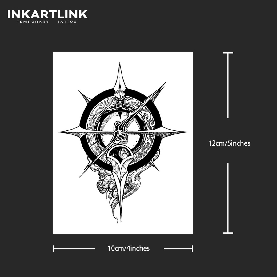 INKARTLINK Kompasse temporärer Tattoo-Aufkleber, wasserfest, semi-permanent - Bild 4