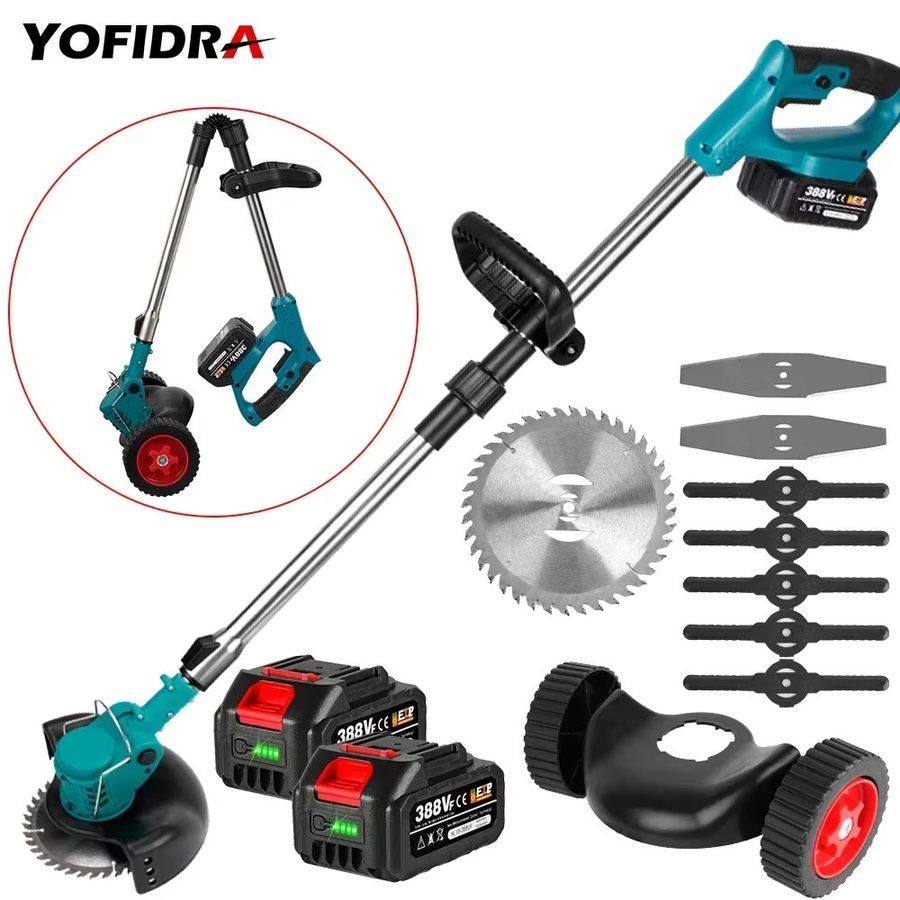 Yofidra Elektrischer Rasenmäher und kabelloser Rasentrimmer mit 2 Akkus für Makita 18 V kompatibel - Bild 6