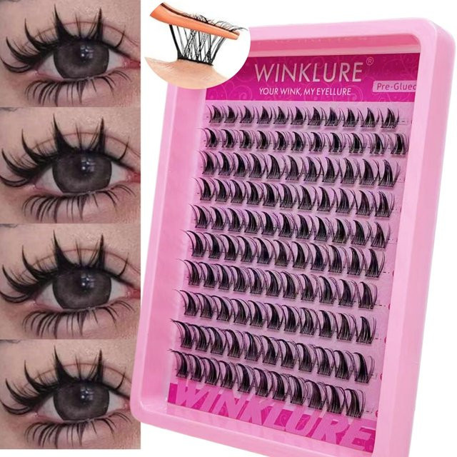 WINKLURE Rabbit Elf Falsche Wimpernbüschel, Selbstklebend, Natürliches Volumen - Bild 1