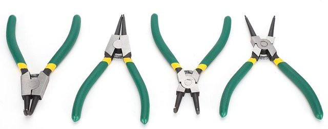 GoolRC Sprengringzangen Set 4-teilig in Blau, Mini Sprengringzangen Intern und Extern, Gerade und Gebogen, 6 Zoll aus Stahl - Bild 1