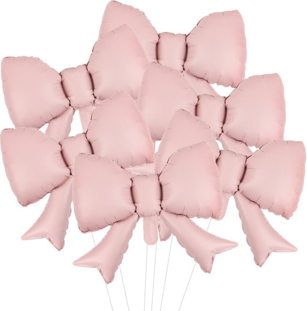 xunyihappy Schleifenballons in Rosa, 53,34 cm, Folienballons mit Herz- und geometrischen Motiven für Hochzeit, Jahrestag, Geburtstag und Party-Dekoration - Bild 1