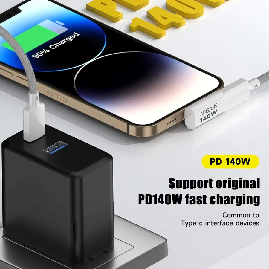 USB Typ C auf Stecker Adapter PD 3.1 mit 140W Leistung, 40Gbps Datensynchronisierung und 8K@60Hz Unterstützung, USB C OTG-Konverter für MacBook Pro - Bild 2
