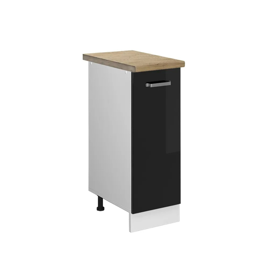 Vicco Apothekerschrank R-Line Medizinschrank für die Küche in Schwarz Hochglanz und Weiß mit Eiche-Optik, B/T/H: 30,0 x 20,23 x 60,0 cm - Bild 2