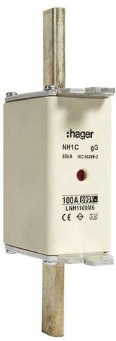 Hager NH-Sicherung LNH1100M6 100A, 3 Stück, Weiß - Bild 1
