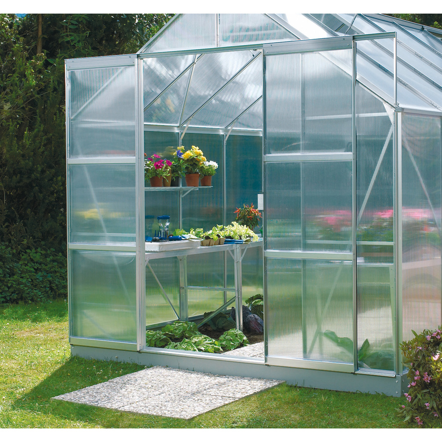 Vitavia Erweiterungsset für Doppelschiebetür passend für Gewächshäuser Merkur und Meridian 1, Farbe Alu Blank, Breite: 60 cm, Höhe: 175 cm - Bild 3