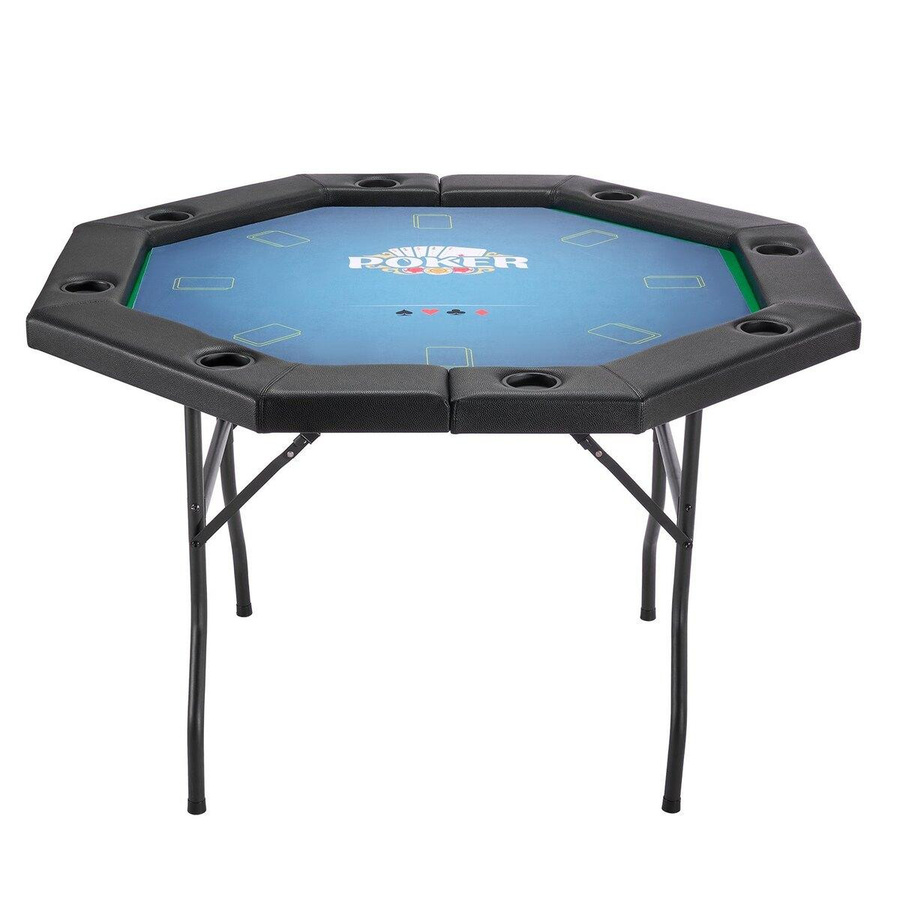 Faltbarer Pokertisch von Buying Solutions, MB für 8 Spieler, achteckiger Casino-Freizeittisch in Schwarz mit Filz und Metall, B/T/H: 132,5 x 132,5 x 76,5 cm - Bild 2