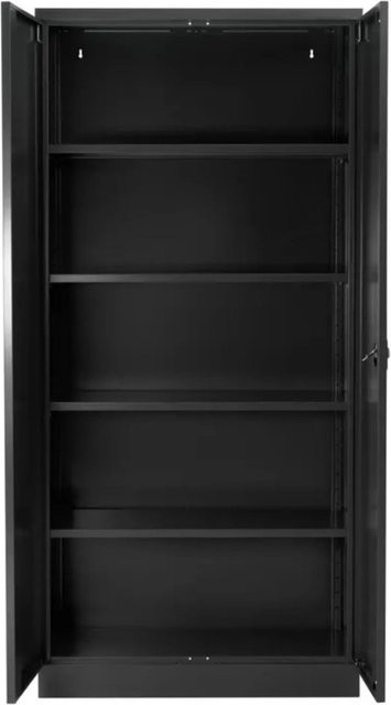 PROREGAL Stahlschrank Bee mit 9 Fachböden in Schwarz, pulverbeschichtet und verstärkt, H x B x T: 195 x 92 x 60 cm - Bild 1
