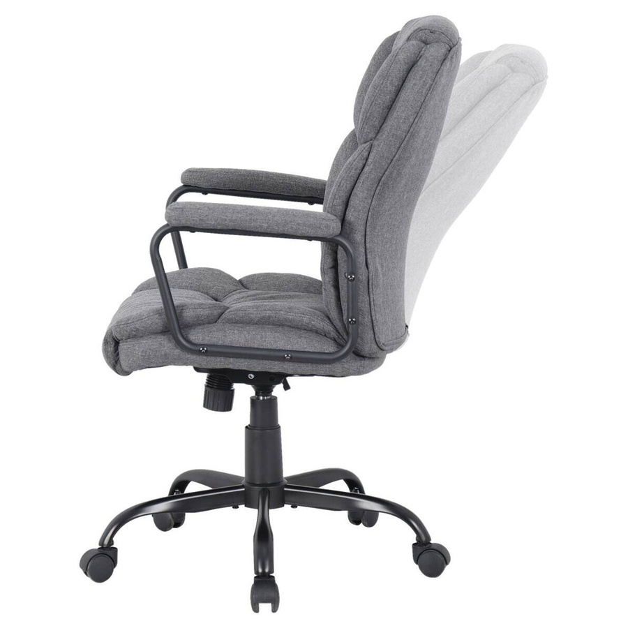 Chefsessel STING von byLIVING in Schwarz und Grau mit Stoffbezug und Metallgestell für dein Home-Office - Bild 3