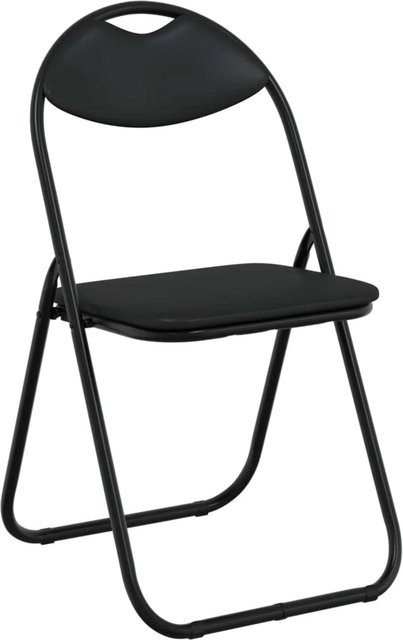 Set aus 8 Klappstühlen von vidaXL in Schwarz aus Kunstleder und Stahl, B/T/H: 48 x 43,5 x 81 cm - Bild 1