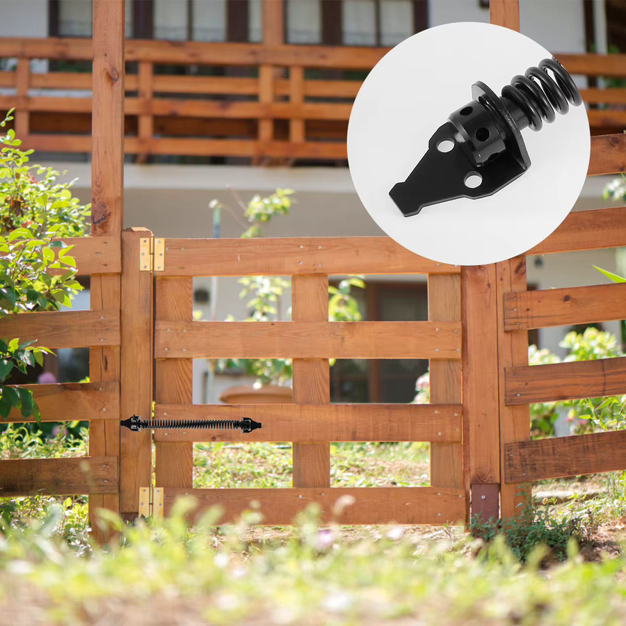 Universeller Gartentor-Schließer aus Metall in Schwarz, Automatischer Tor-Frühling für Zäune und Türen im Außenbereich, Rostfrei - Bild 3