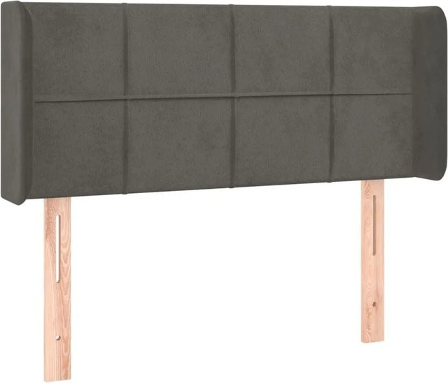 vidaXL Kopfteil mit Ohren aus Samt in Dunkelgrau, B/T/H: 103 x 16 x 78-88 cm - Bild 1