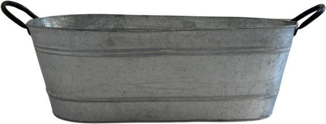 Ovaler Pflanzkorb aus Metall in Silber von Mein schöner Garten Shop, B/T/H: 20 x 15 x 2 cm - Bild 1