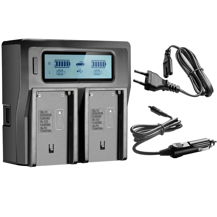 Sony Schnellladegerät für NP-F970 NP-F960 NP-F950 NP-F770 NP-F750 NP-F550 Kamera Akkus in Schwarz - Bild 2