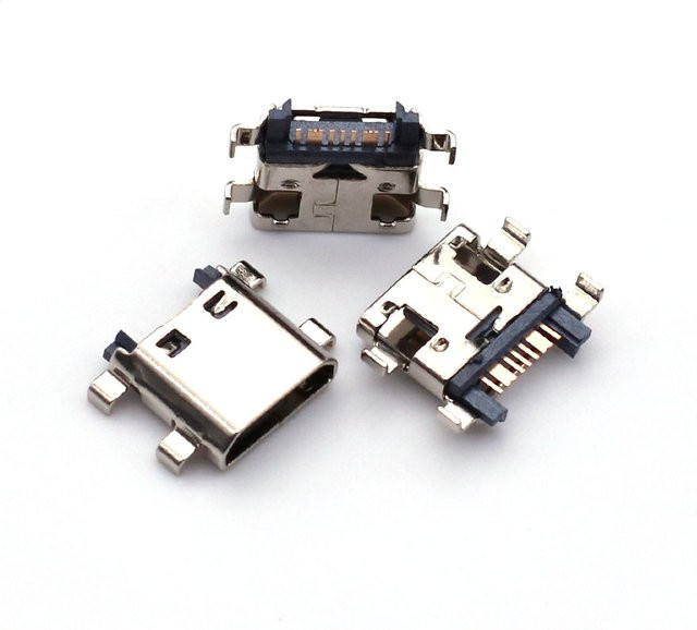 100 Stück Micro-USB Lade Ladegerät Dock Port Stecker in Silber für Samsung Galaxy J5 J7 J2 Prime ON5 G5500 ON7 G6000 G355 G531 G530 G532 - Bild 1