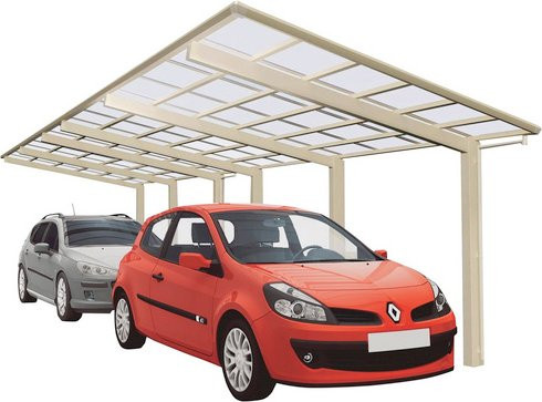 Ximax Doppelcarport Linea-110 Tandem in Edelstahl-Look, Farbe: silberfarben, B/T: 272,6 x 982,6 cm - Bild 3