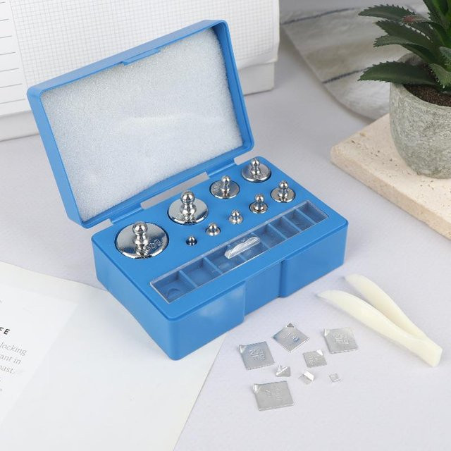 JETTING 17-teiliges Präzisions-Kalibriergewicht-Set für Digitalwaagen in Blau, 10mg-100g - Bild 1