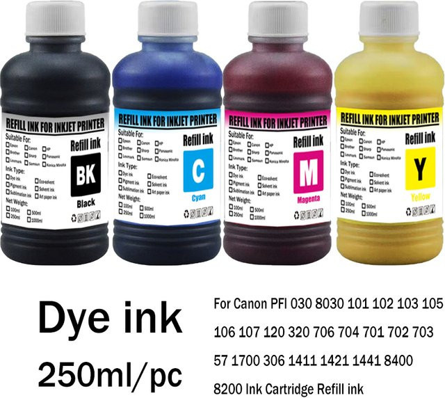 Canon Dye-Tinte Nachfüllset für PFI Tintenpatronen, 250 ml - Bild 1