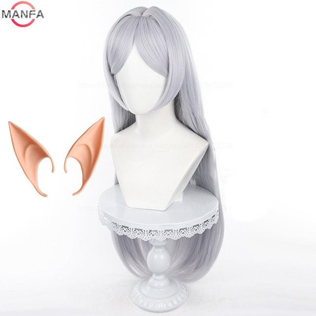 KAPA Cosplay Perücke Frieren, 85 cm, Silberweiß, Synthetisch - Bild 1