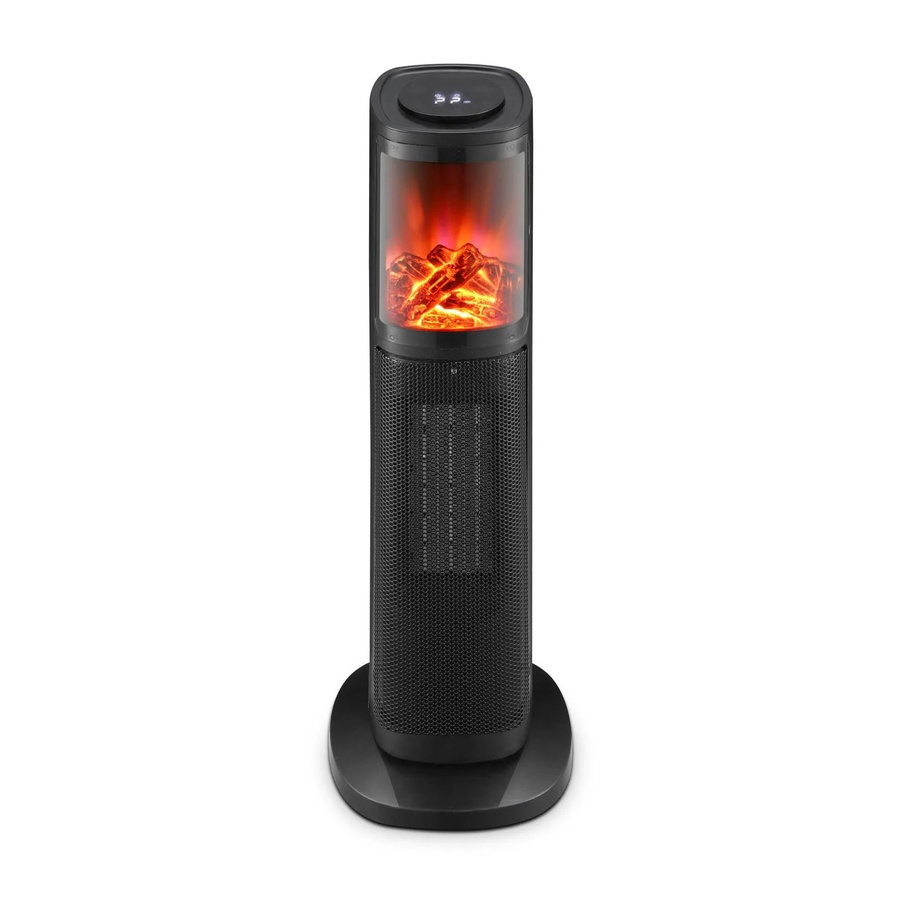Tronitechnik Turmheizer Keramik-Heizgerät mit Flammeneffekt und Oszillation, 2000W, Schwarz - Bild 2
