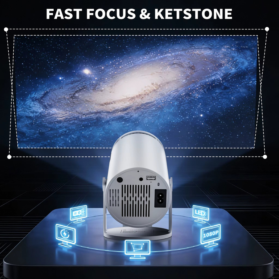 MAOHUTER HY320 Smart Projektor 4K UHD Full HD Heimkino-Projektor in Weiß - Bild 2