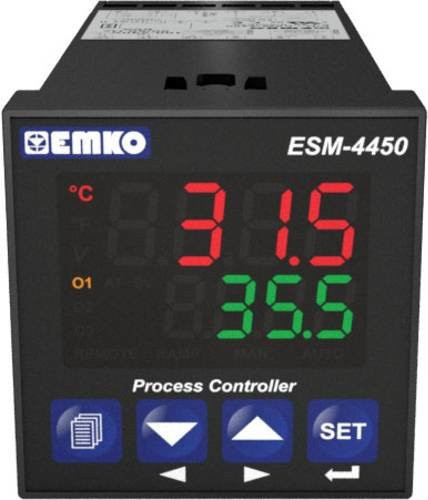 Emko ESM-4450.1.20.2.1/00.00/0.0.0.0 2-Punkt Temperaturregler Pt100 J K R S T -200 bis 1700°C Relais 5A Schwarz - Bild 1