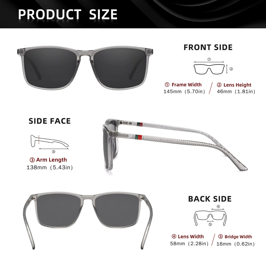 KINGSEVEN Sonnenbrille, Damen, Vollrand, rechteckig, TR90, polarisiert - Bild 2