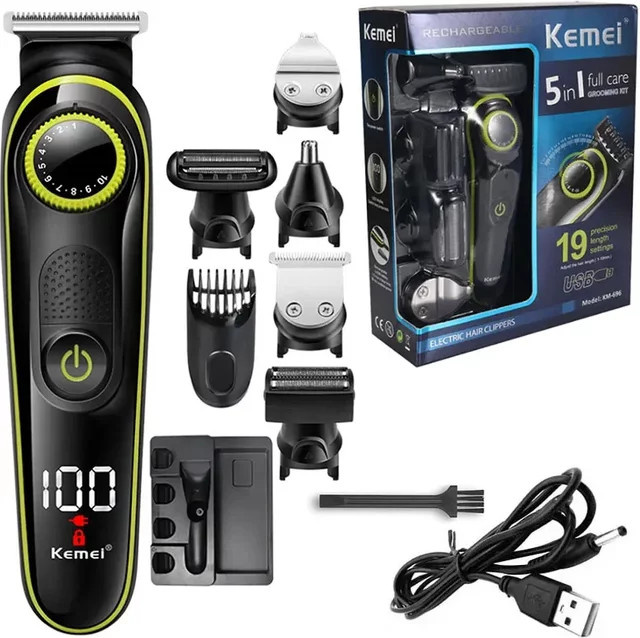 Kemei Haarschneider KM-696, Herren-Trimmer, Schwarz - Bild 1