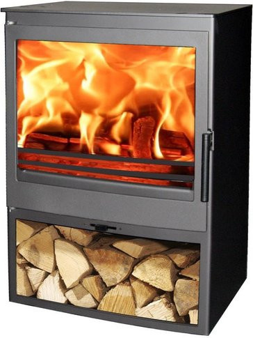 PANADERO Kaminofen Saphir aus Stahl in Schwarzmetallic mit 7,1 kW Leistung, B/T/H: 95,0 x 65,5 x 65,5 cm - Bild 1