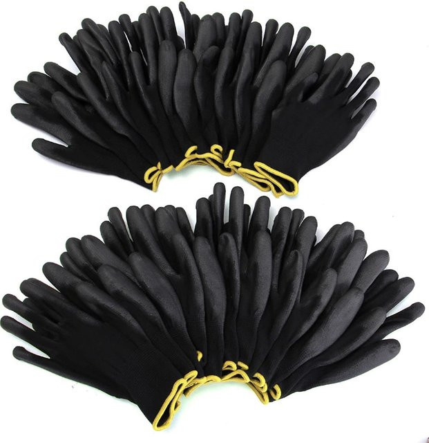 10 Paar ESD-Schutzhandschuhe in Schwarz, verschleißfeste Sicherheitshandschuhe mit Handflächenbeschichtung für Mechaniker und Schreiner - Bild 1